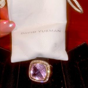 David Yurman Amethyst & Diamond Cable Ring